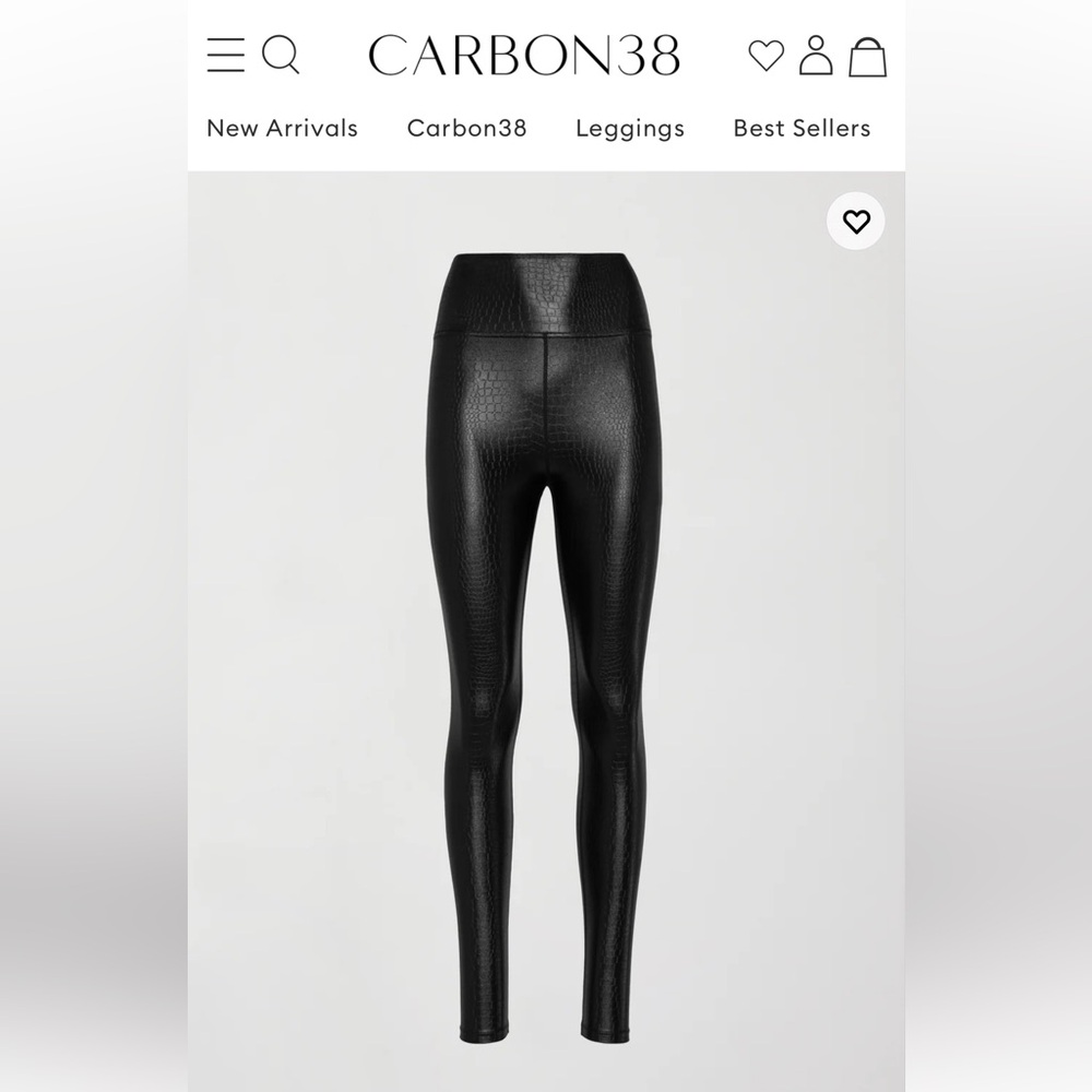 Carbon38 Ladies Black Croc Shimmer Leggings-M